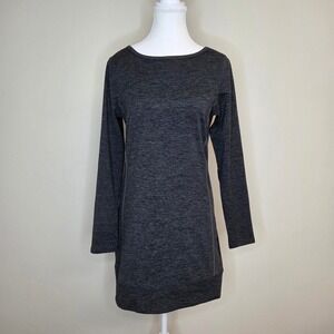 Carve Designs Womens Gray Space Dye Long Sleeve Tunic Dress Size Small Made USA